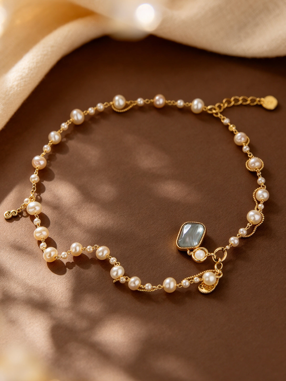 S3037N1 Misty Square Pearl necklace