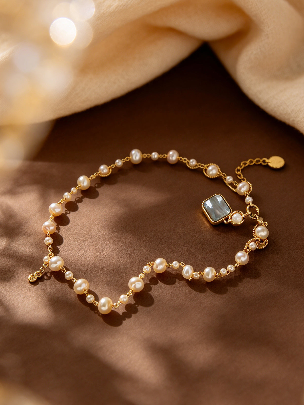 S3037N1 Misty Square Pearl necklace