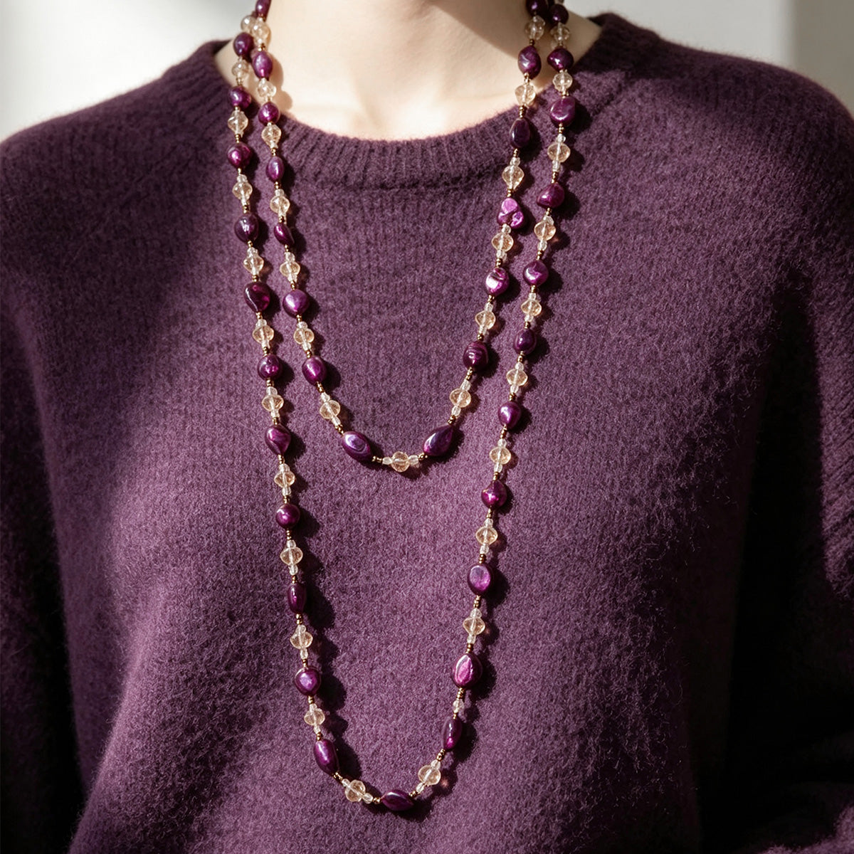 S3050N2 Plum Crystal necklace