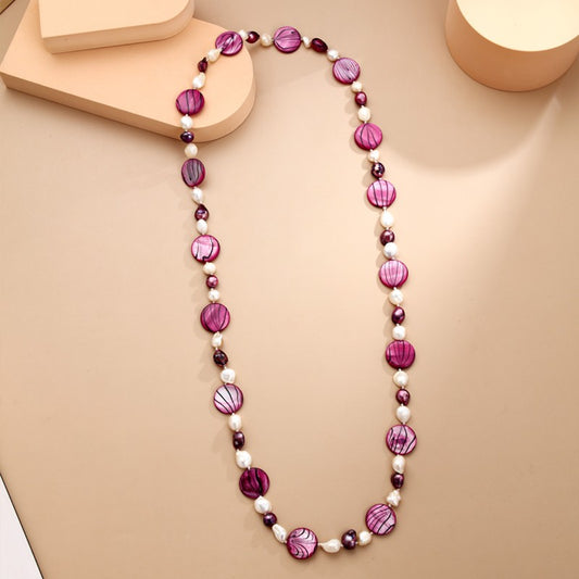 S3051N1 Magenta Shell necklace