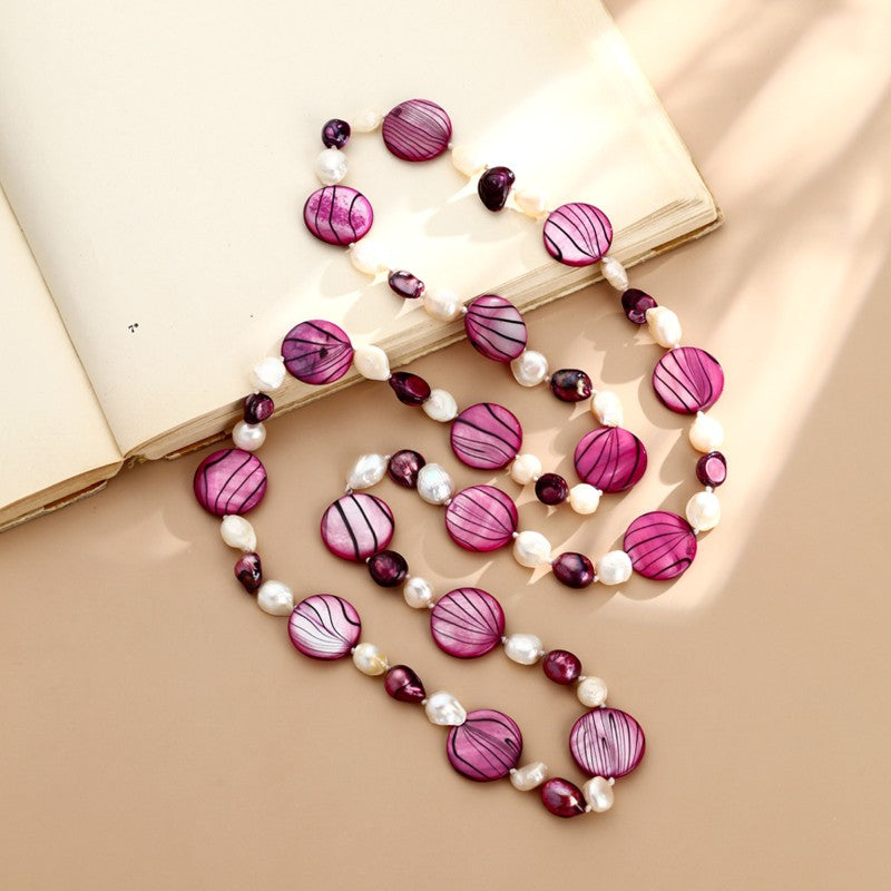S3051N1 Magenta Shell necklace