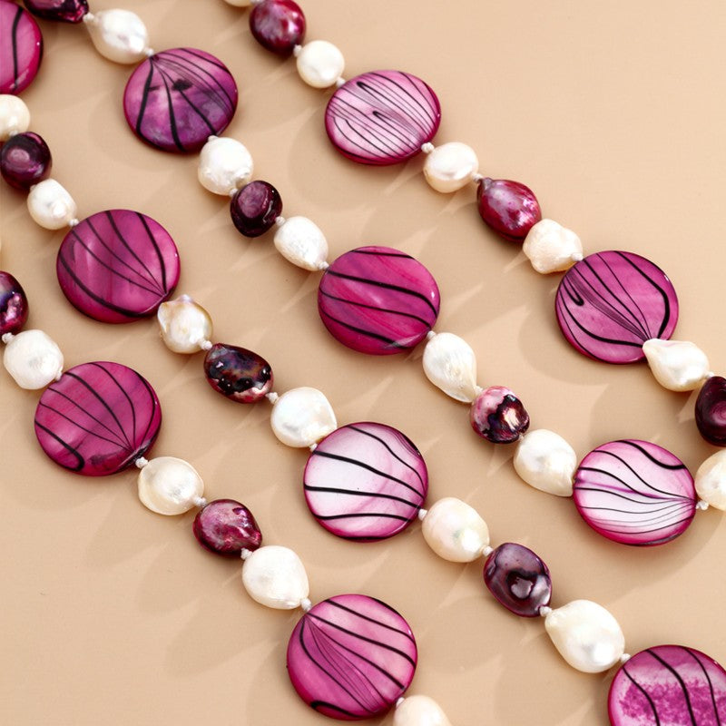 S3051N1 Magenta Shell necklace