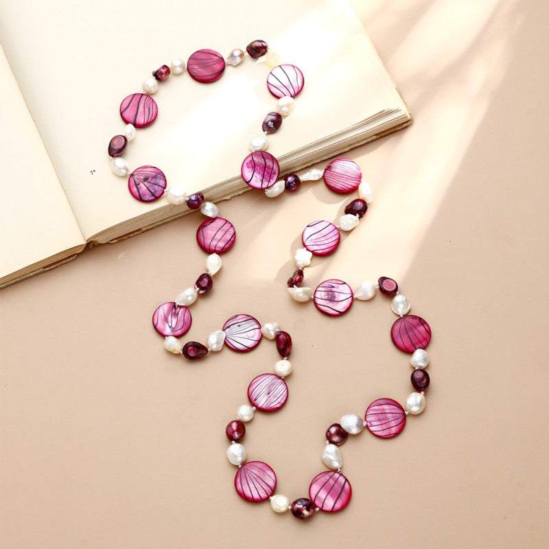 S3051N1 Magenta Shell necklace