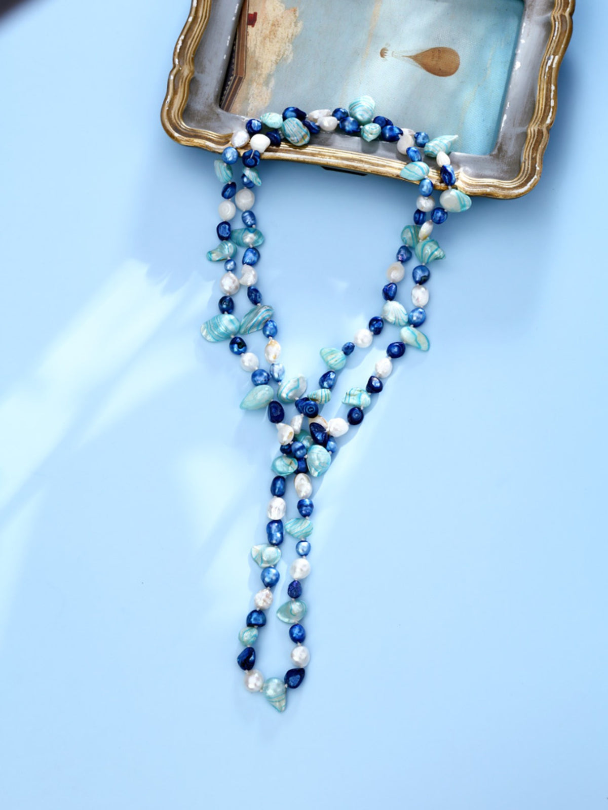 S3052N1 Blue Rose necklace