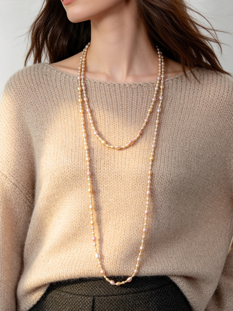 S3080N1 Champagne Pearl Lariat necklace