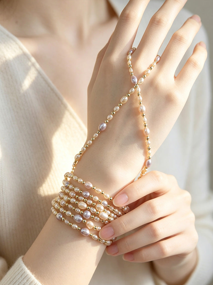 S3080N1 Champagne Pearl Lariat necklace