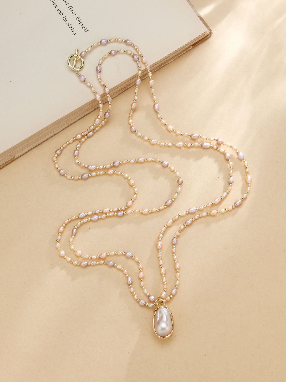 S3080N1 Champagne Pearl Lariat necklace
