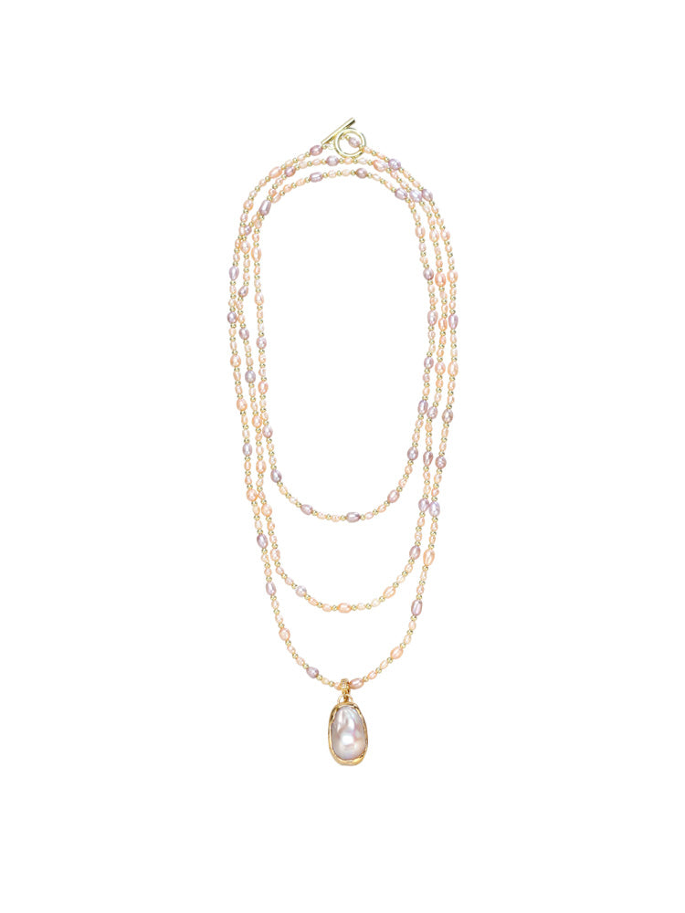 S3080N1 Champagne Pearl Lariat necklace