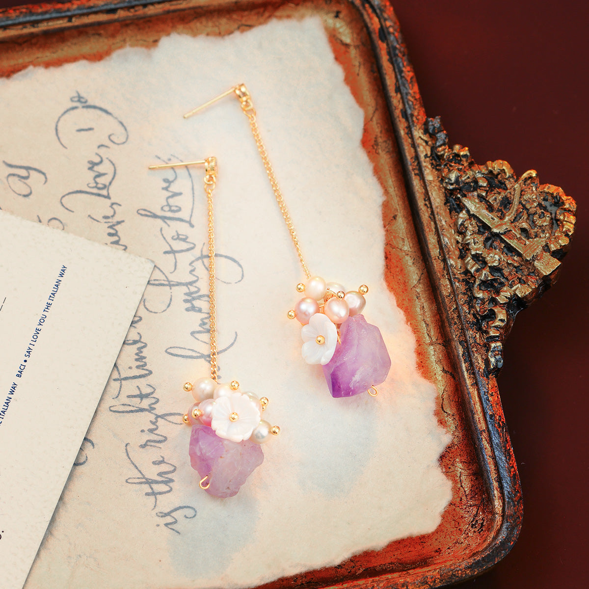 S4451E1 Lilac Blossom earrings