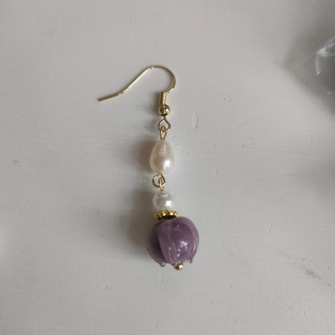 S4606E1 Graceful Rose Fairy  earring