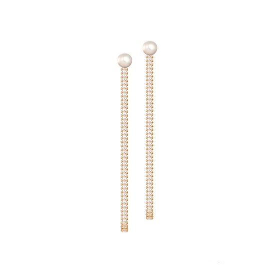 S4683E1 Pearls Earrings Stud Ear Accessories with tassels simple elegant fine handmade gifts