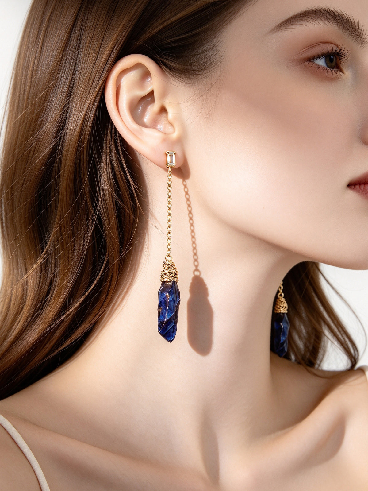 S4704E1 Blue Crystal Drop earrings