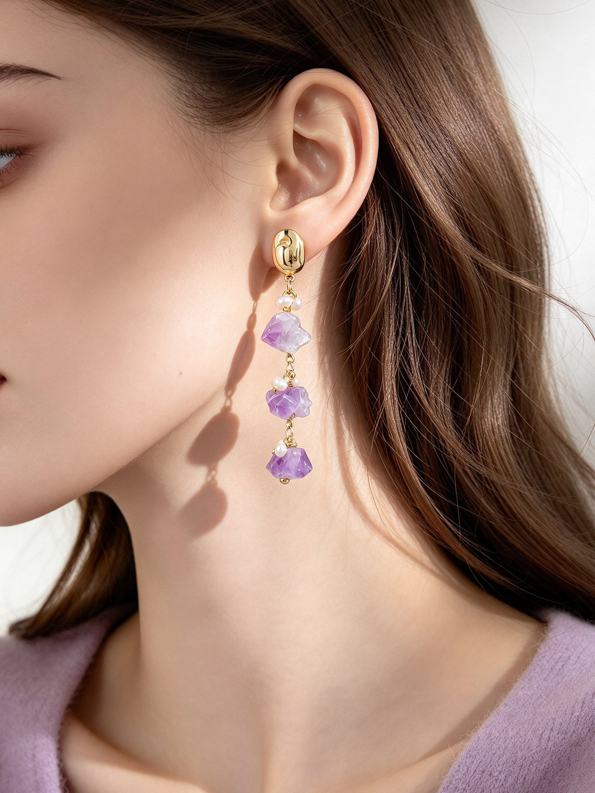 S4920E1 Lavender Cascade earrings