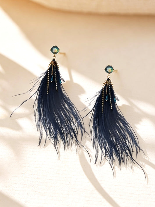 S4958E1 Midnight Feather earrings