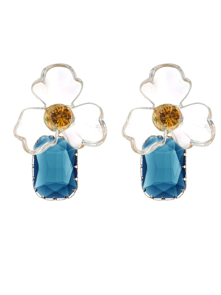 S5047E1 Glass Pansy earrings