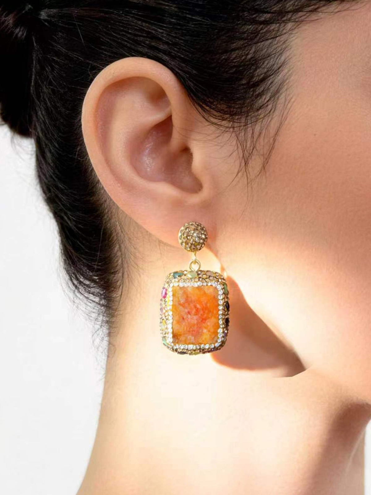 S5141E1 Sunset Druzy earrings