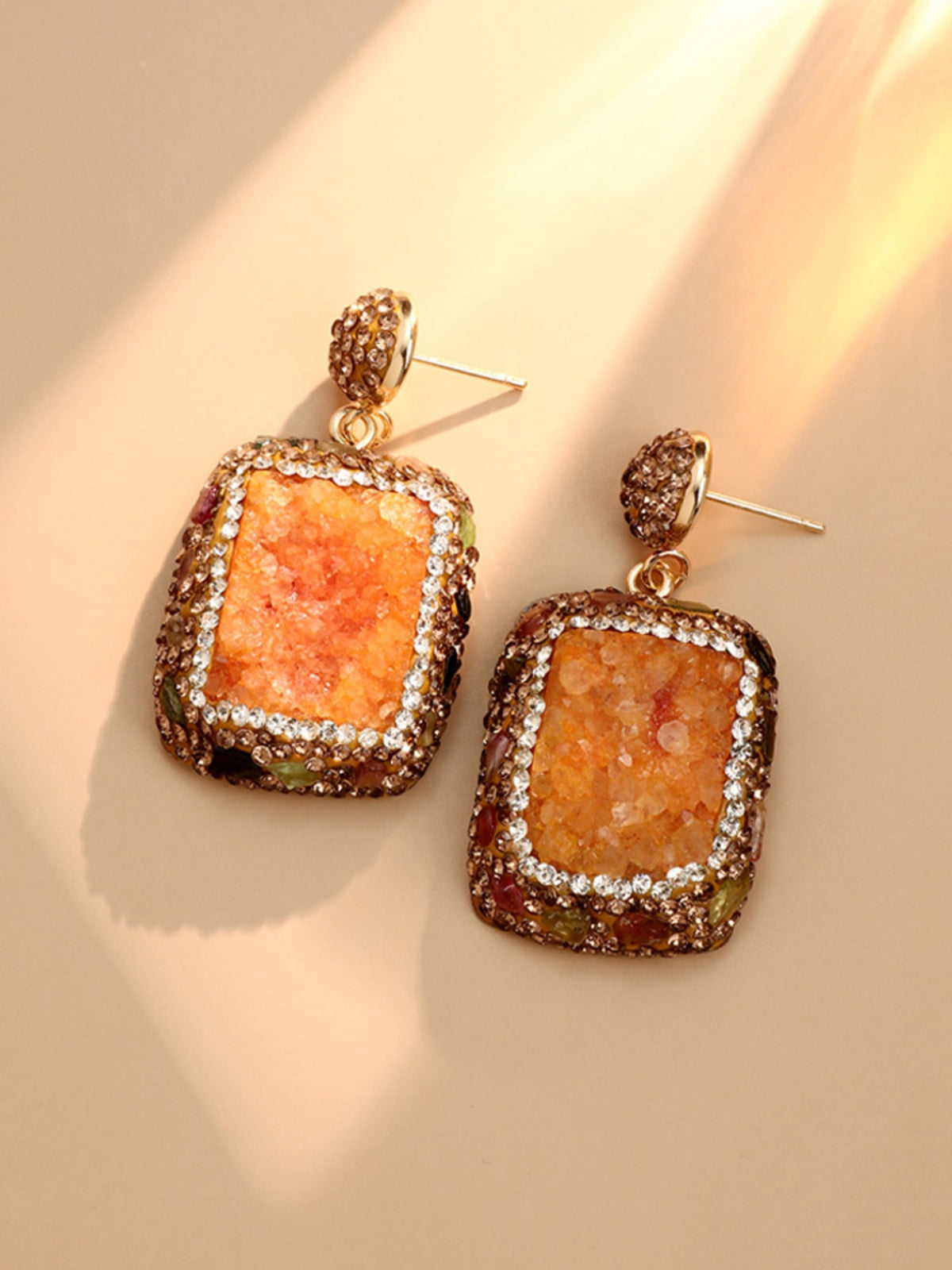 S5141E1 Sunset Druzy earrings