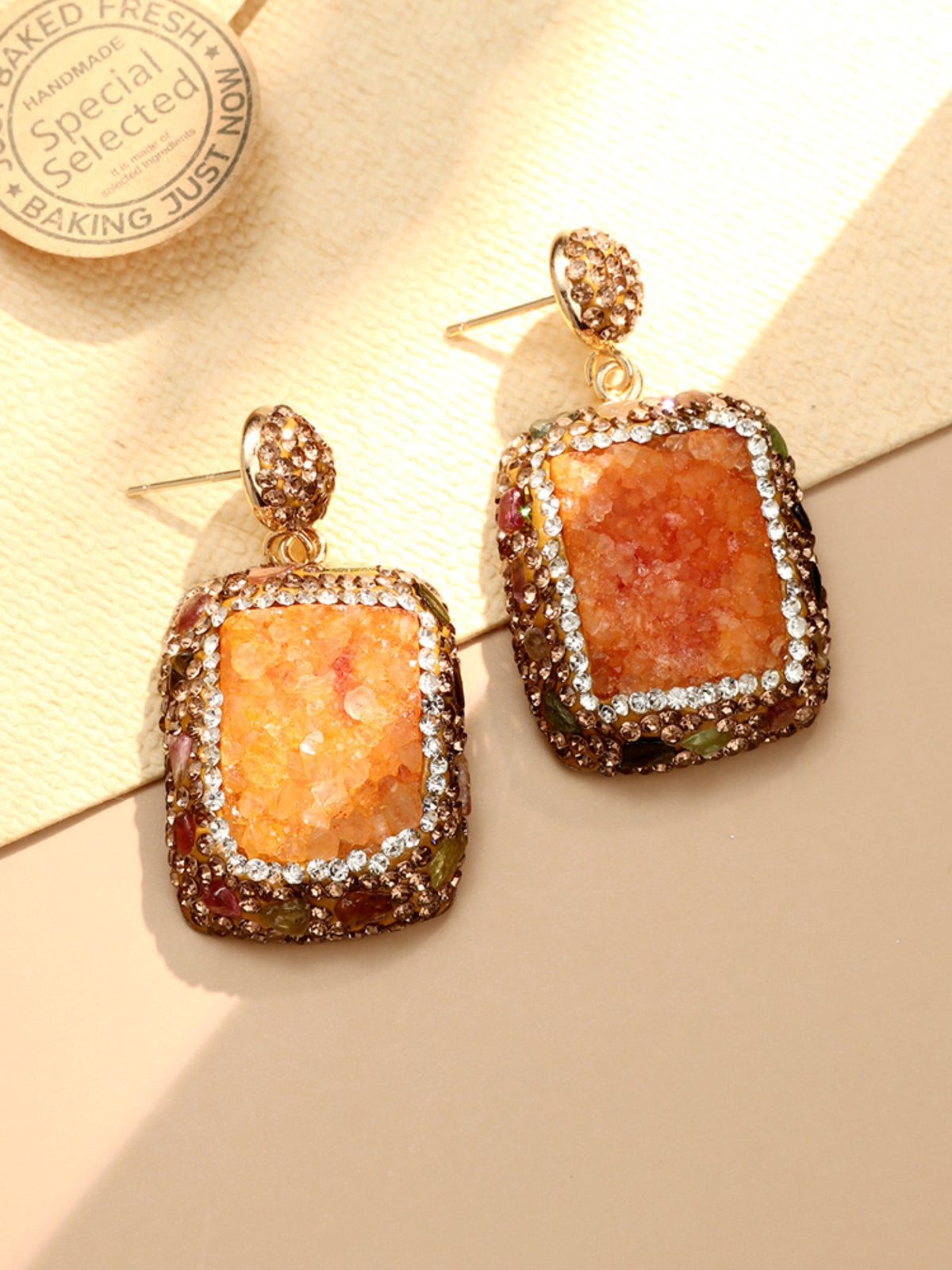 S5141E1 Sunset Druzy earrings