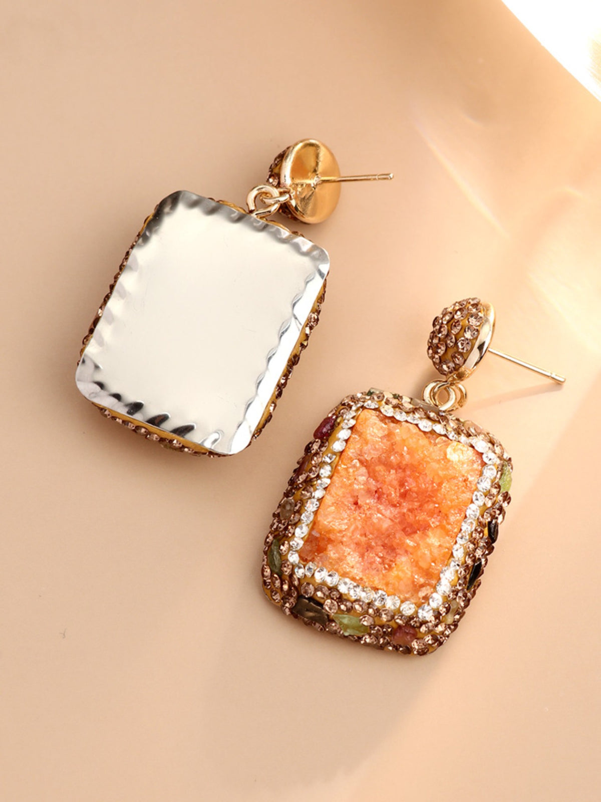 S5141E1 Sunset Druzy earrings