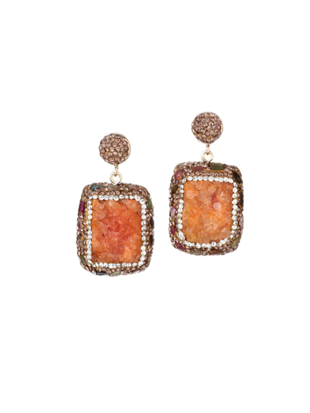 S5141E1 Sunset Druzy earrings