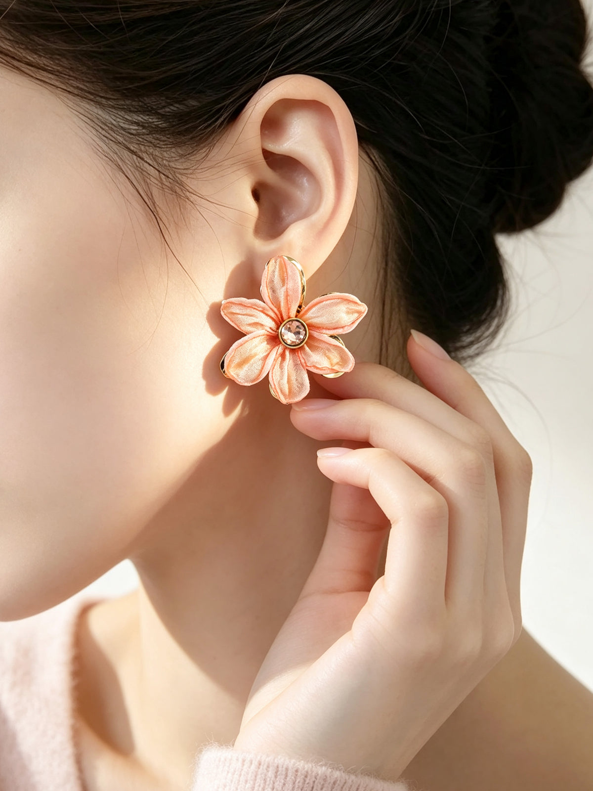 S5183E2 Sakura Halo earrings