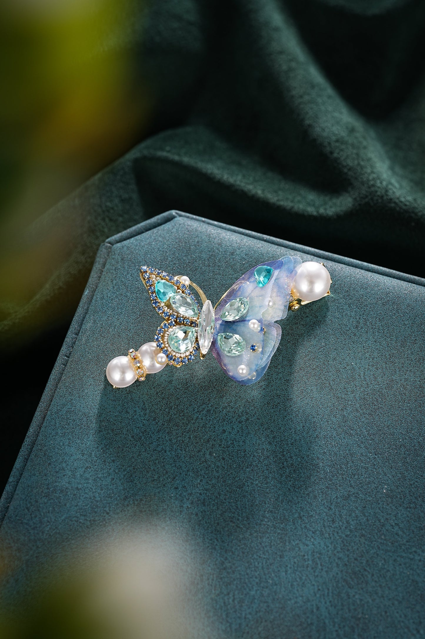 S2957H1 hair accessories Hair Clip Starry Blue Butterfly Dream