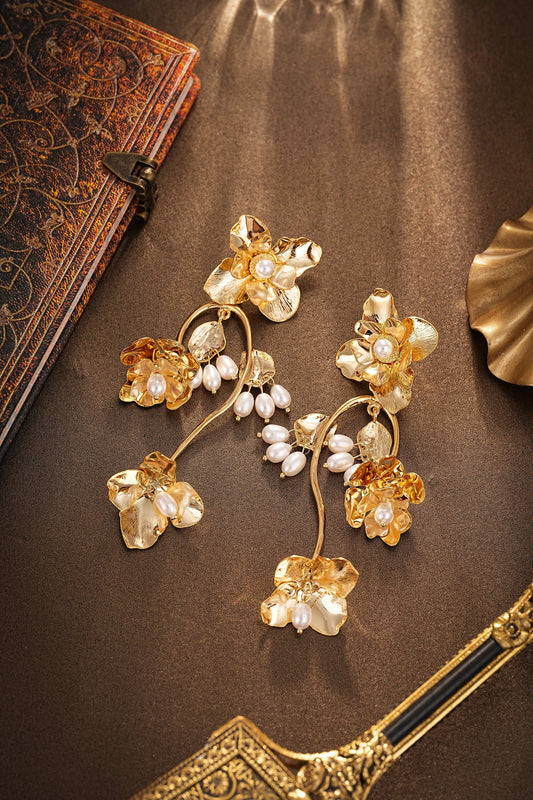 S5021E1  Earrings Stud Ear Accessories golden Poetry Rhythm