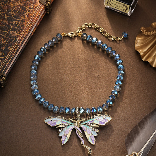 S2923N1 Necklace Iridescent Butterfly Shadow
