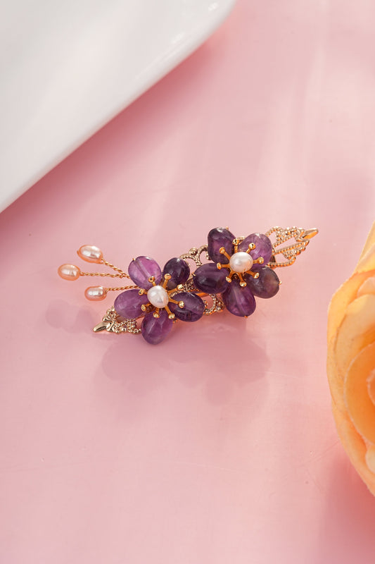 S2941H1 Hair Clip Hair Accessories Floral Shadows