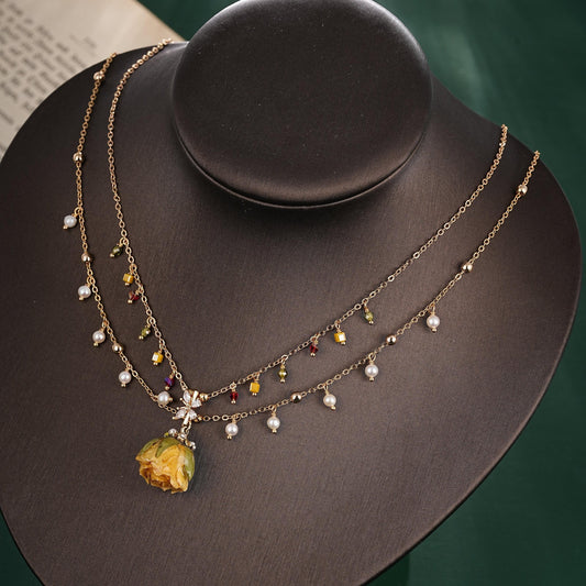 S2897N1  Sweater Chain Long Necklace Choker Starry Garden