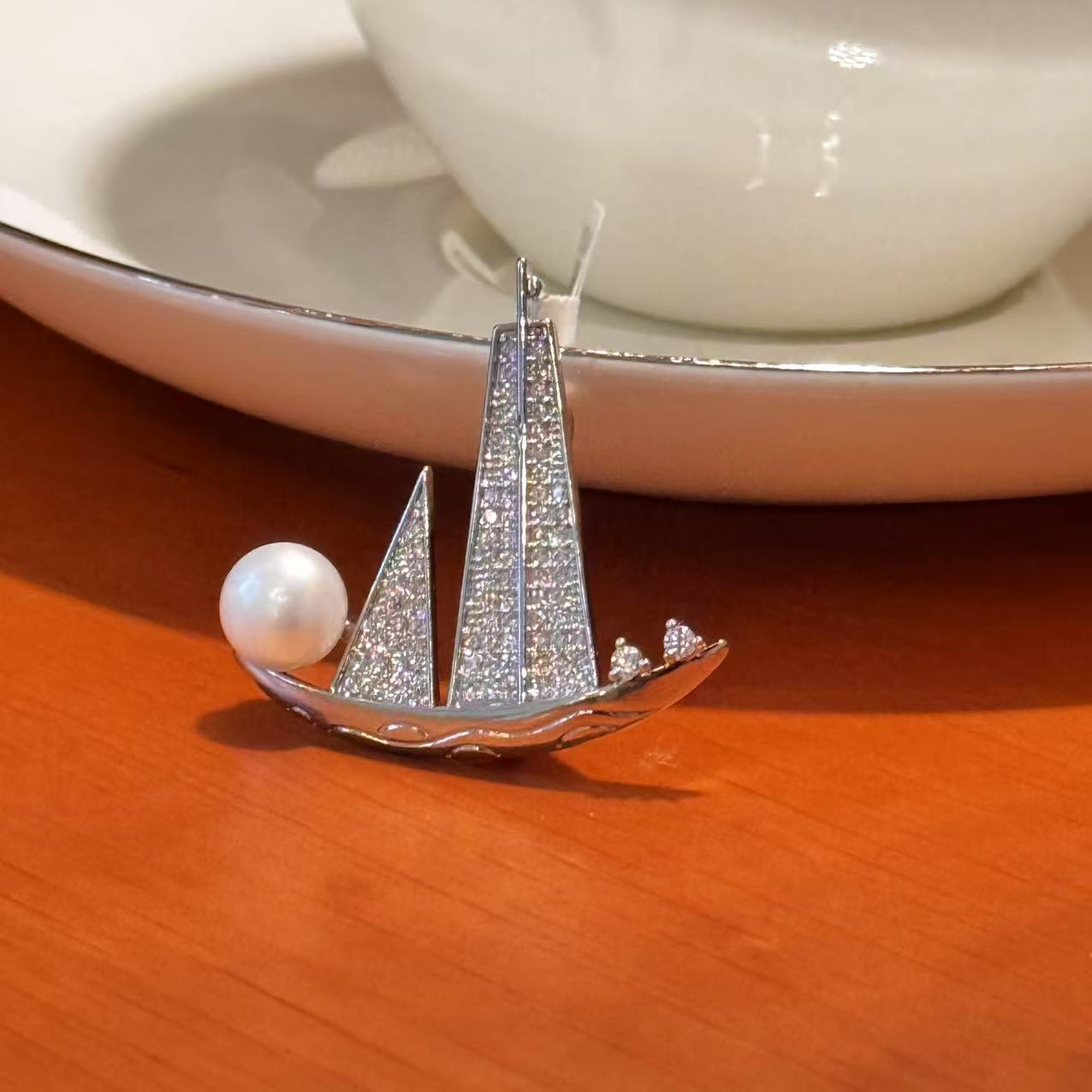 S2264B1 Pearls Brooch Scarf Buckle simple elegant fine handmade gifts