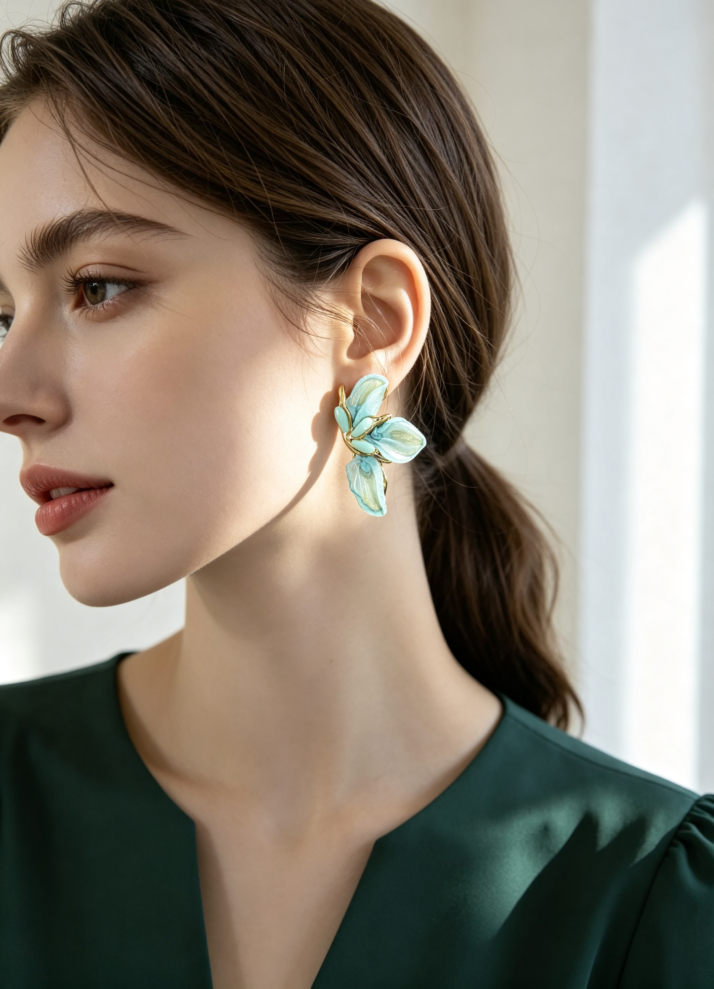 S5185E1 Dewy Leaf earrings