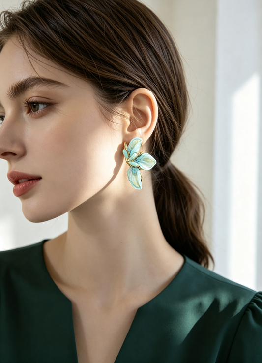 S5185E1 Dewy Leaf earrings