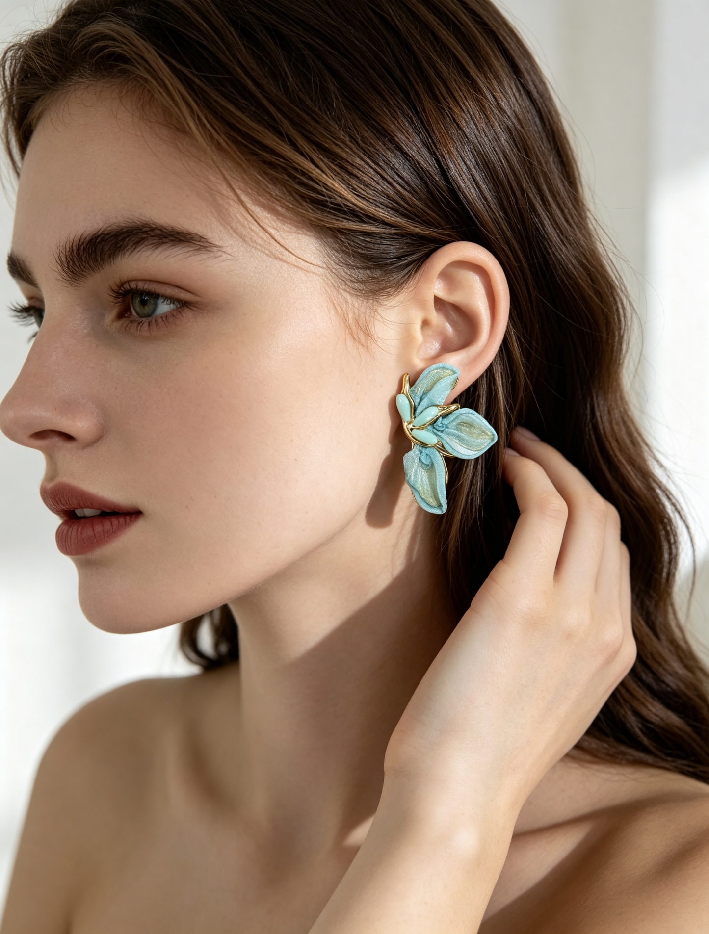S5185E1 Dewy Leaf earrings